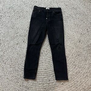 Agolde button fly high rise crops